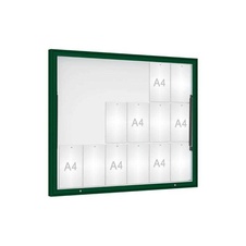 Venkovní vitrína Classique, 18 x A4, plexi, zelená