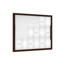 Venkovní vitrína Classique, 18 x A4, plexi, hnědá
