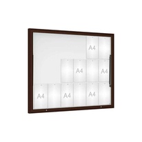 Venkovní vitrína Classique, 18 x A4, plexi, hnědá
