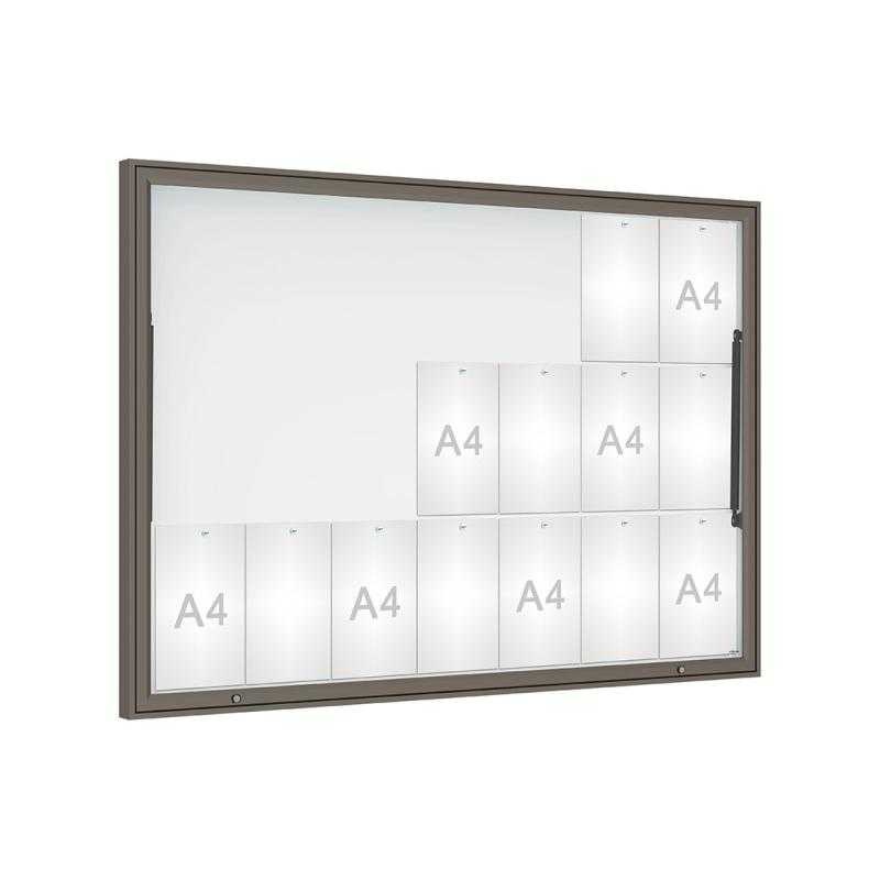 Venkovní vitrína Classique, 21 x A4, plexi, šedá PRO