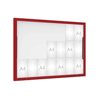 Venkovní vitrína Classique, 21 x A4, plexi, červená