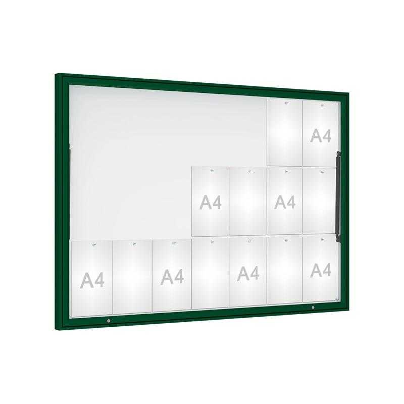 Venkovní vitrína Classique, 21 x A4, plexi, zelená