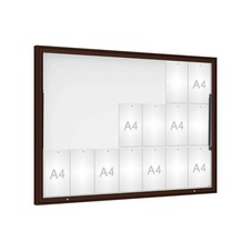 Venkovní vitrína Classique, 21 x A4, plexi, hnědá