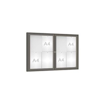 Venkovní vitrína model 1000 dvoukřídlá, 8 x A4, plexi, šedá PRO