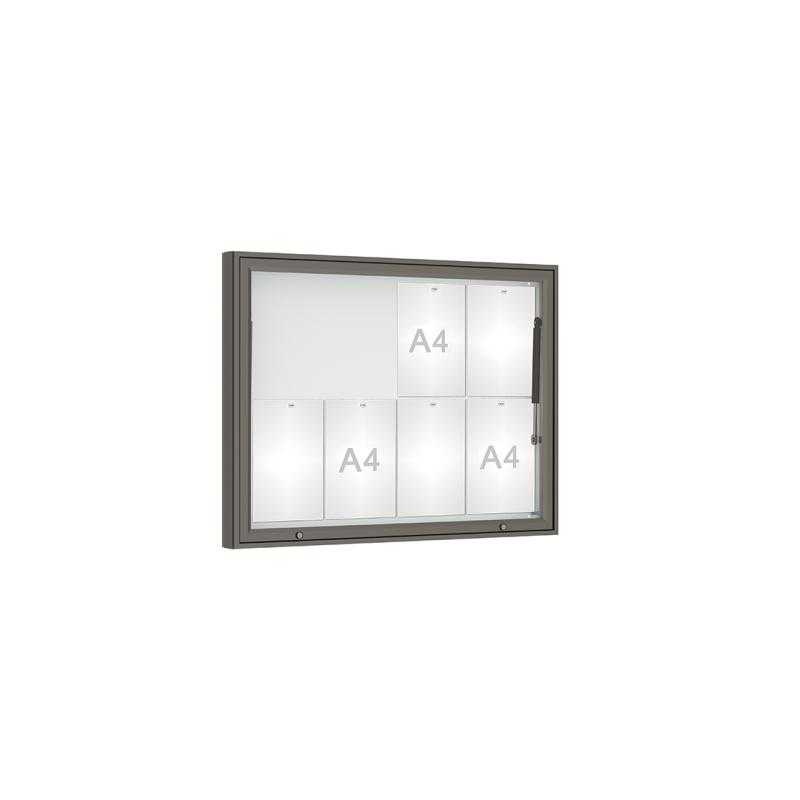 Venkovní vitrína model 1000 8 x A4, plexi, šedá PRO