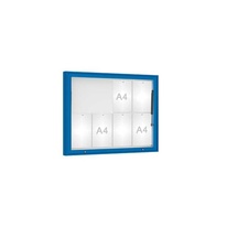 Venkovní vitrína model 1000 8 x A4, plexi, modrá