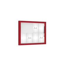 Venkovní vitrína model 1000 8 x A4, plexi, červená