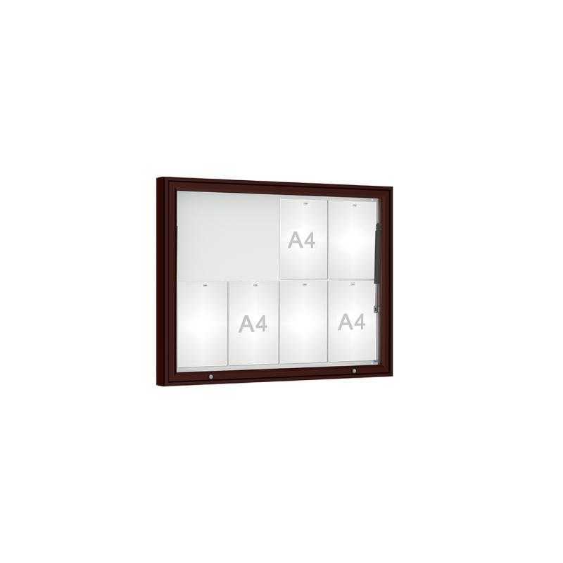 Venkovní vitrína model 1000 8 x A4, plexi, hnědá