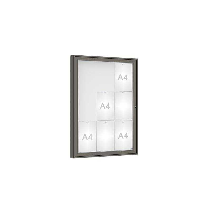 Venkovní vitrína model 1000 9 x A4, plexi, šedá PRO