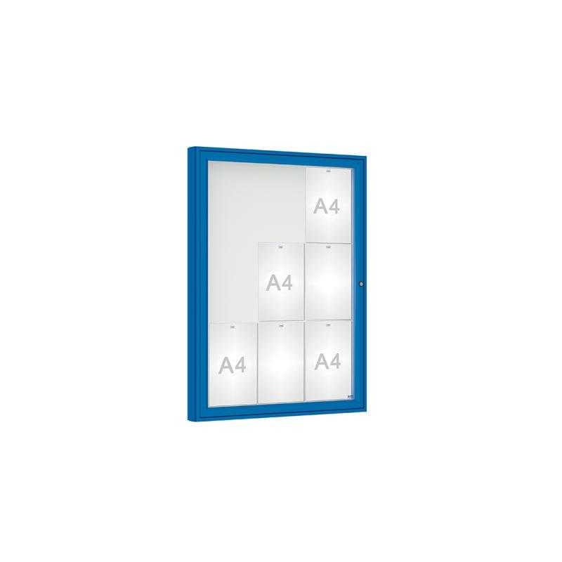 Venkovní vitrína model 1000 9 x A4, plexi, modrá