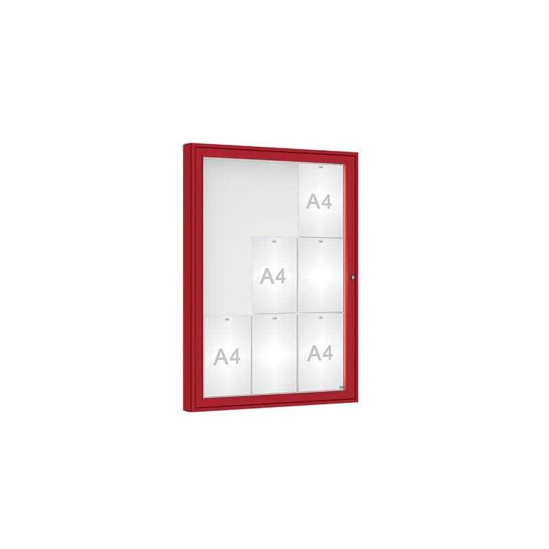Venkovní vitrína model 1000 9 x A4, plexi, červená
