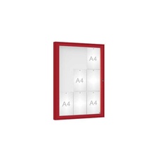 Venkovní vitrína model 1000 9 x A4, plexi, červená