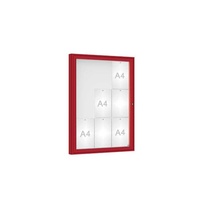 Venkovní vitrína model 1000 9 x A4, plexi, červená