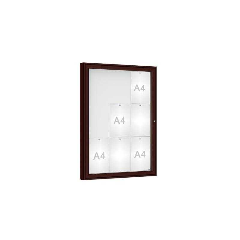 Venkovní vitrína model 1000 9 x A4, plexi, hnědá
