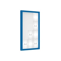 Venkovní vitrína model 1000, 12 x A4, plexi, modrá