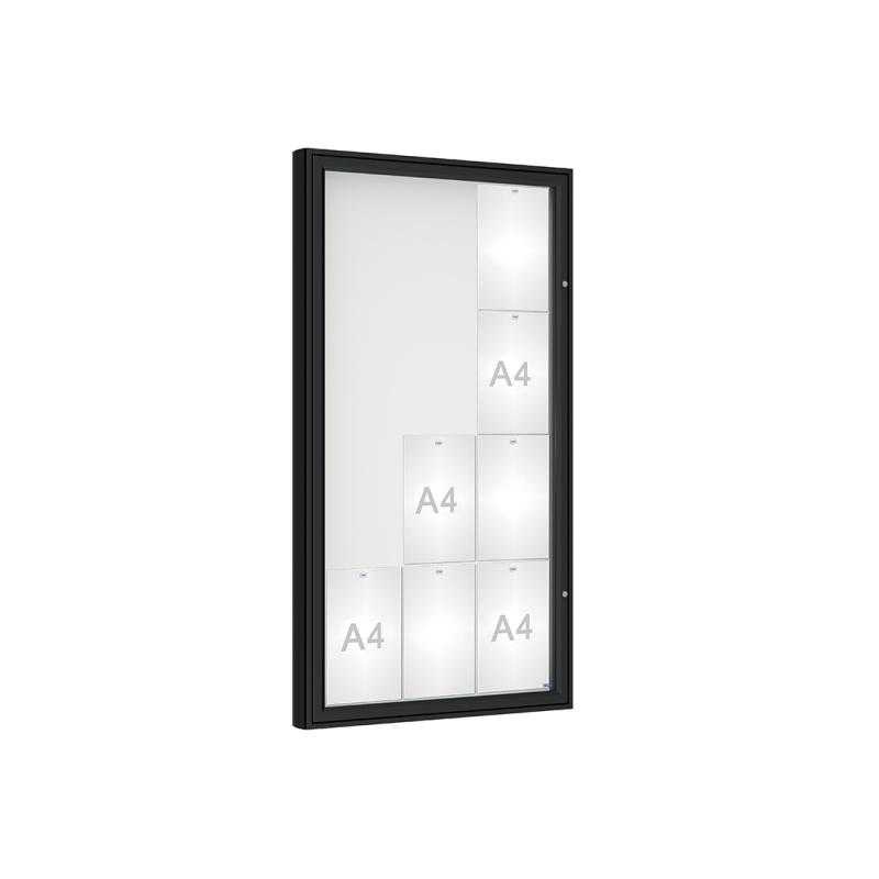 Venkovní vitrína model 1000, 12 x A4, plexi, černá