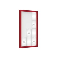 Venkovní vitrína model 1000, 12 x A4, plexi, červená