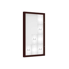 Venkovní vitrína model 1000, 12 x A4, plexi, hnědá
