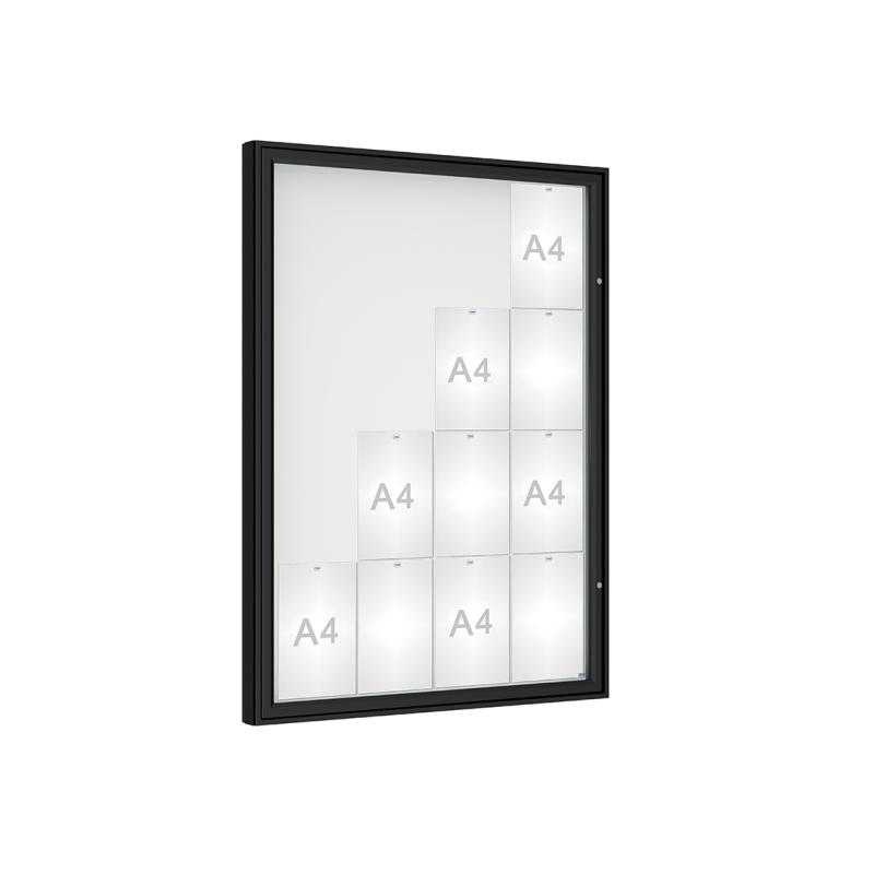 Venkovní vitrína model 1000, 16 x A4, plexi, černá