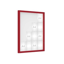 Venkovní vitrína model 1000, 16 x A4, plexi, červená