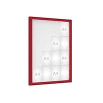 Venkovní vitrína model 1000, 16 x A4, plexi, červená