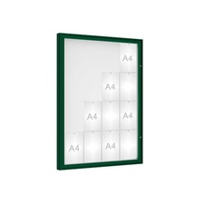Venkovní vitrína model 1000, 16 x A4, plexi, zelená