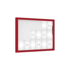 Venkovní vitrína model 1000, 18 x A4, plexi, červená