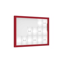 Venkovní vitrína model 1000, 18 x A4, plexi, červená