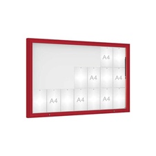 Venkovní vitrína model 1000, 21 x A4, plexi, červená