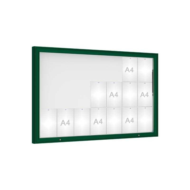 Venkovní vitrína model 1000, 21 x A4, plexi, zelená