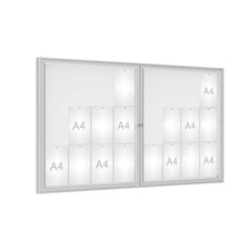 Venkovní vitrína model 1000 dvoukřídlá, 24 x A4, plexi, elox