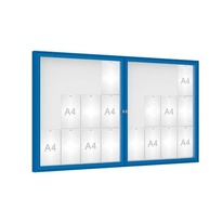 Venkovní vitrína model 1000 dvoukřídlá, 24 x A4, plexi, modrá