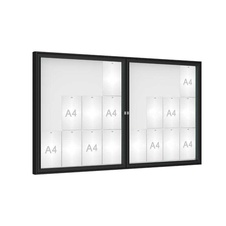 Venkovní vitrína model 1000 dvoukřídlá, 24 x A4, plexi, černá