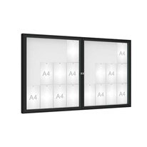 Venkovní vitrína model 1000 dvoukřídlá, 24 x A4, plexi, černá