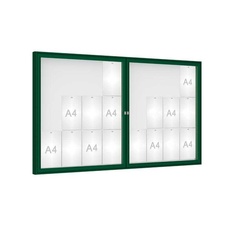 Venkovní vitrína model 1000 dvoukřídlá, 24 x A4, plexi, zelená