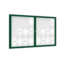Venkovní vitrína model 1000 dvoukřídlá, 24 x A4, plexi, zelená