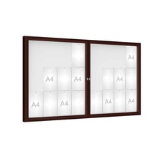 Venkovní vitrína model 1000 dvoukřídlá, 24 x A4, plexi, hnědá