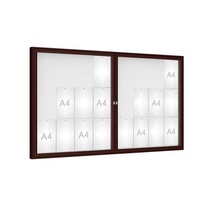 Venkovní vitrína model 1000 dvoukřídlá, 24 x A4, plexi, hnědá