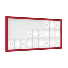 Venkovní vitrína model 1000, 27 x A4, plexi, červená