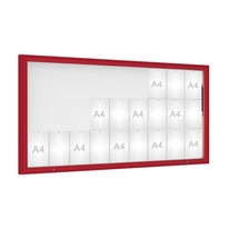 Venkovní vitrína model 1000, 27 x A4, plexi, červená
