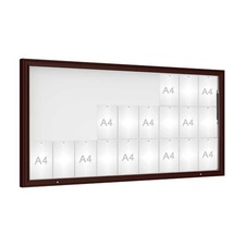 Venkovní vitrína model 1000, 27 x A4, plexi, hnědá