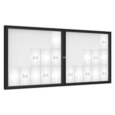 Venkovní vitrína model 1000 dvoukřídlá, 30 x A4, plexi, černá