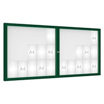 Venkovní vitrína model 1000 dvoukřídlá, 30 x A4, plexi, zelená