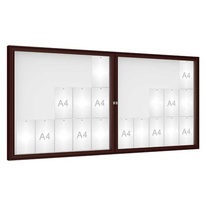 Venkovní vitrína model 1000 dvoukřídlá, 30 x A4, plexi, hnědá