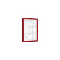 Venkovní vitrína model 2000, 9 x A4, plexi, červená