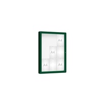 Venkovní vitrína model 2000, 9 x A4, plexi, zelená