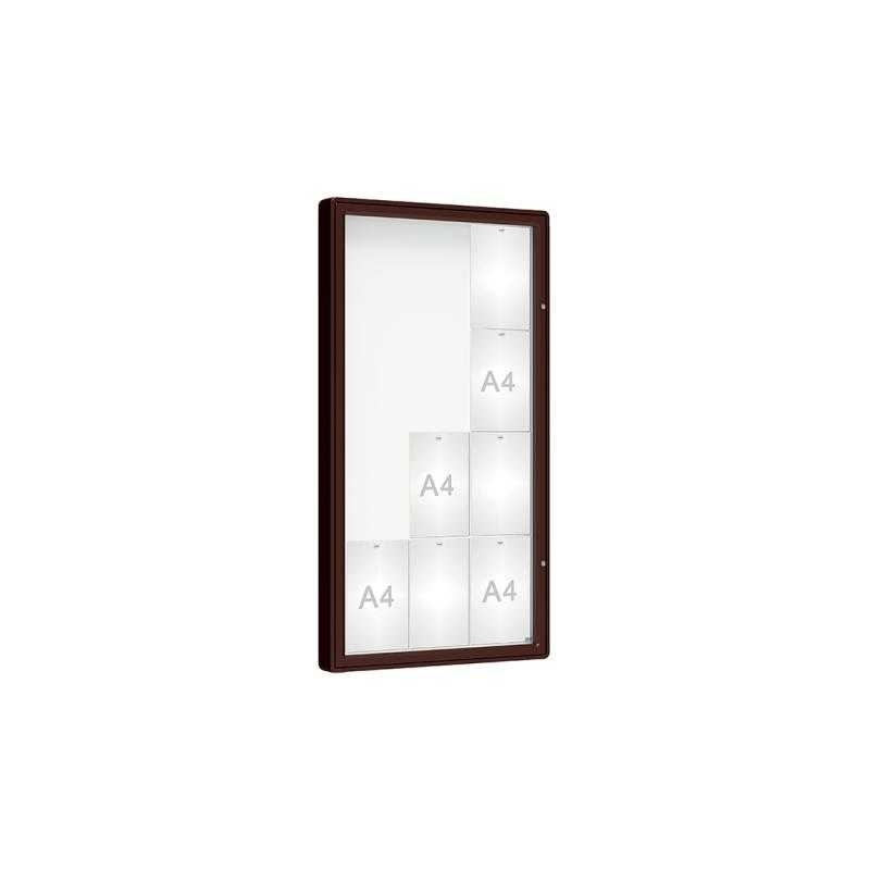 Venkovní vitrína model 2000, 12 x A4, plexi, hnědá