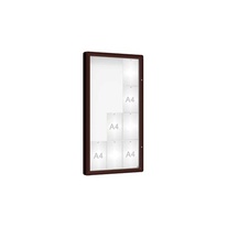 Venkovní vitrína model 2000, 12 x A4, plexi, hnědá