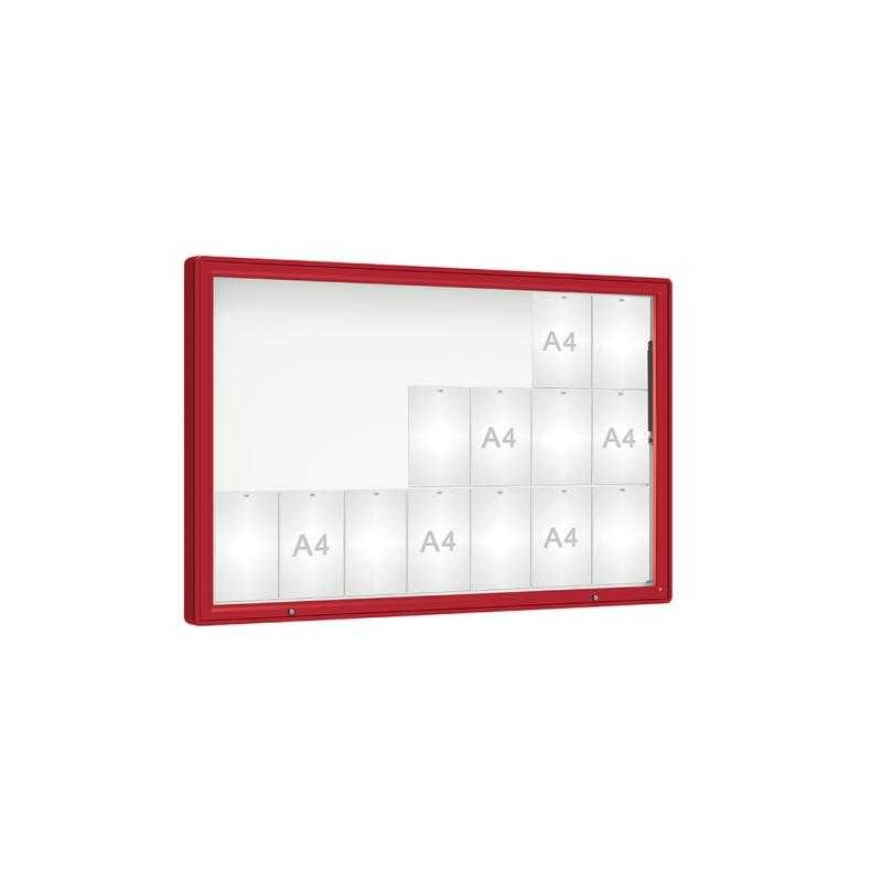 Venkovní vitrína model 2000, 21 x A4, plexi, červená