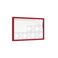 Venkovní vitrína model 2000, 21 x A4, plexi, červená